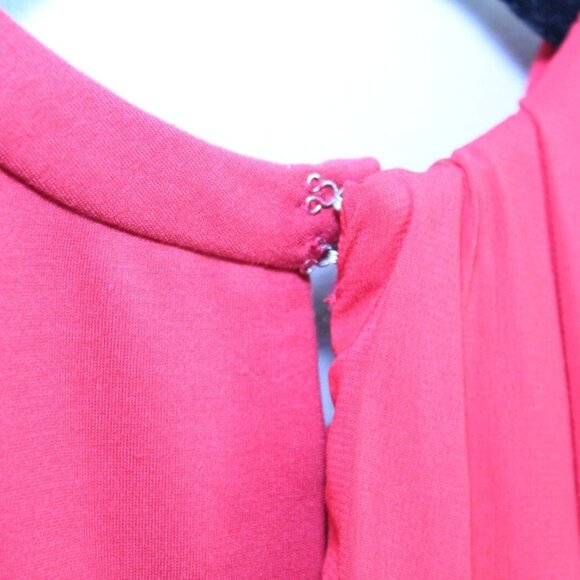 J. Peterman Sleeveless Chiffon Overlay Dress Red Women's Size 0 H11093 - Picture 10 of 16